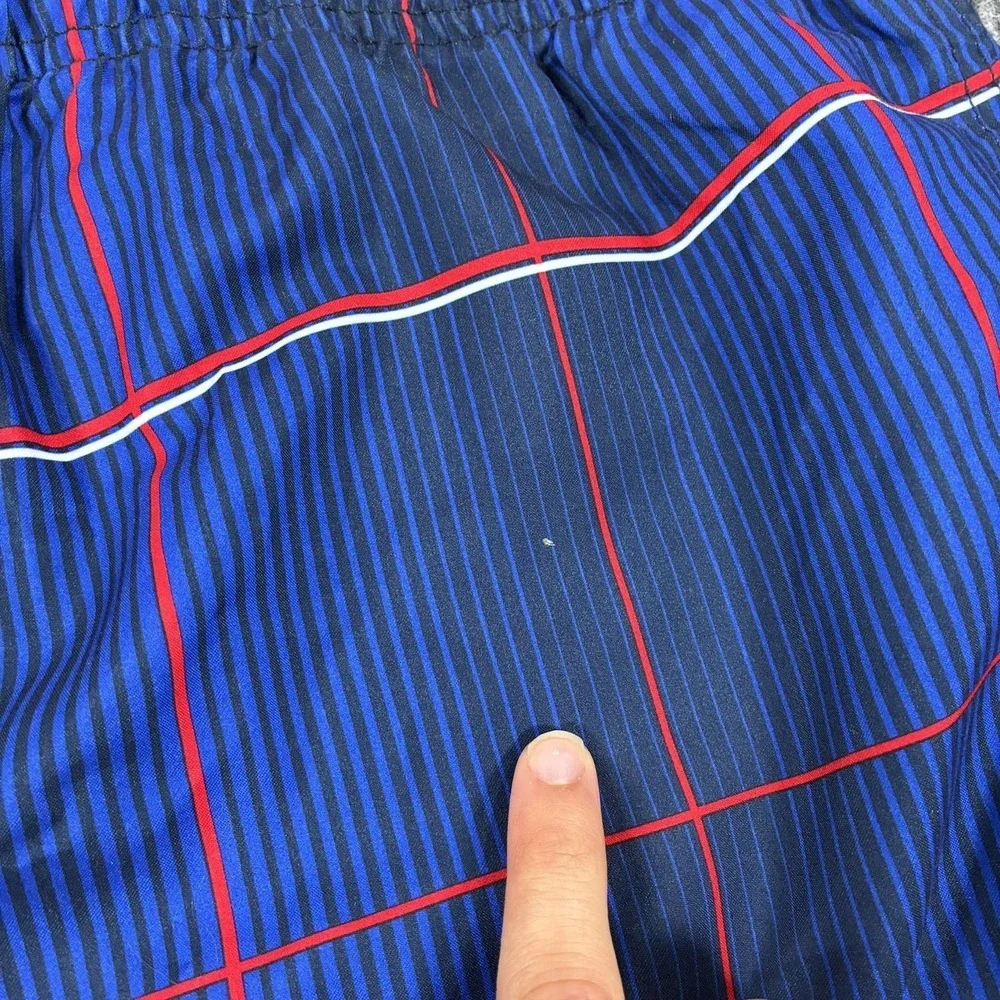 Op Board Shorts Mens 3XL Blue Plaid Swim Trunks Mesh Lined Drawstring Pockets